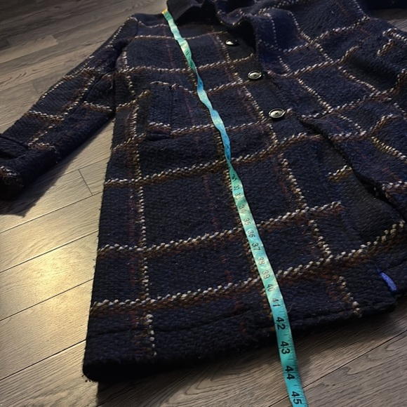 DISTRETT Made in Italy Vintage style men’s plaid wool coat Sz XL - Picture 10 of 17